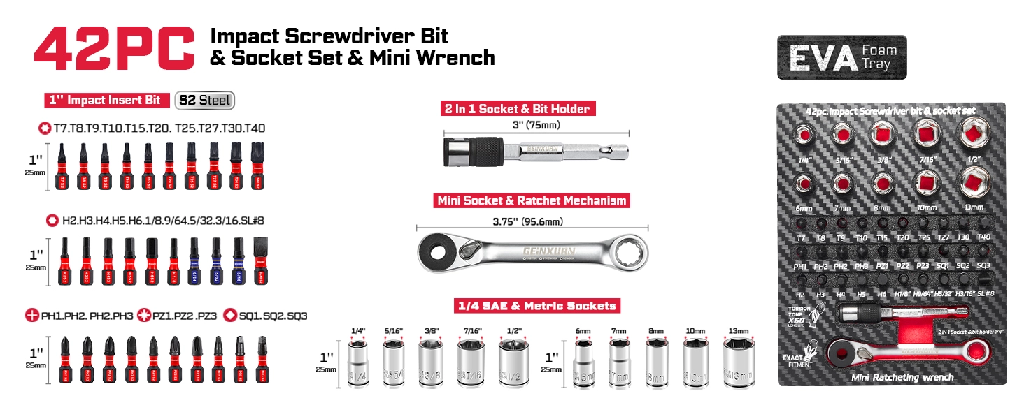 Extended Lifespan Screwdriver Bit EVA Foam Tool Storage Set for the carpenter Extended Lifespan Screwdriver Bit EVA Foam Tool Storage Set for the carpenter