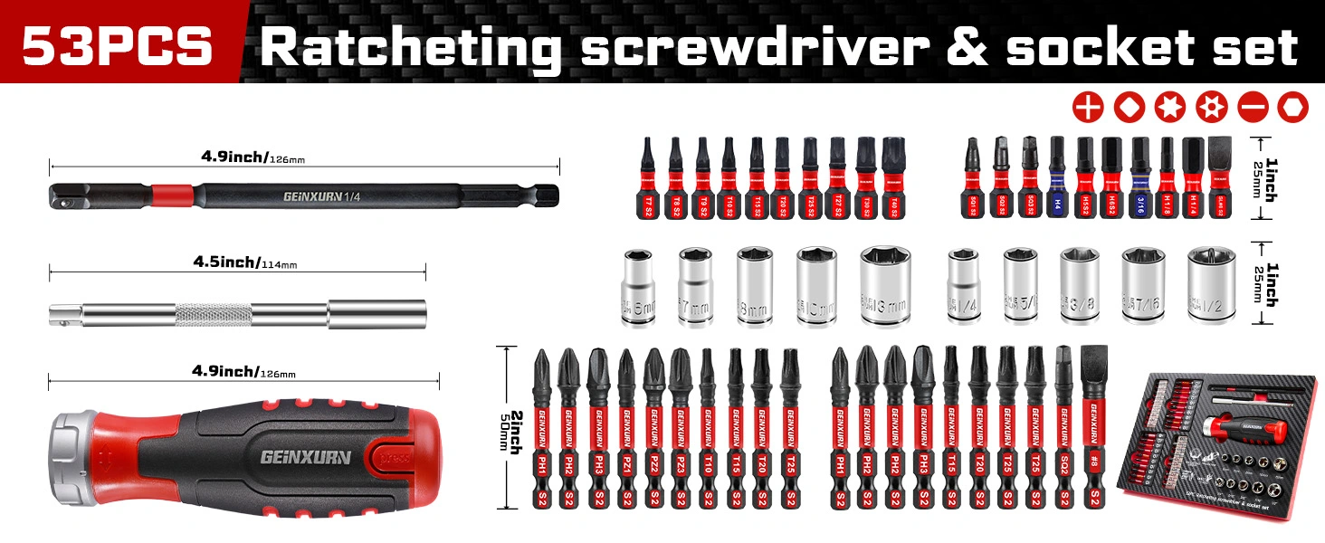 53PCS Precision Ratchet Pro Screwdriver set with socket set for woodworking 53PCS Precision Ratchet Pro Screwdriver set with socket set for woodworking